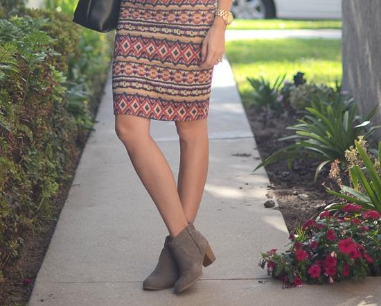 wear ankle boots with a pencil skirt